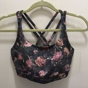 lululemon energy sports bra size 8 floral pattern